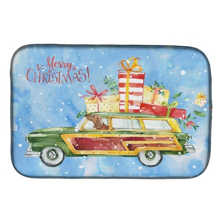 Carolines Treasures Merry Christmas Red Dachshund Dish Drying Mat CK2465DDM